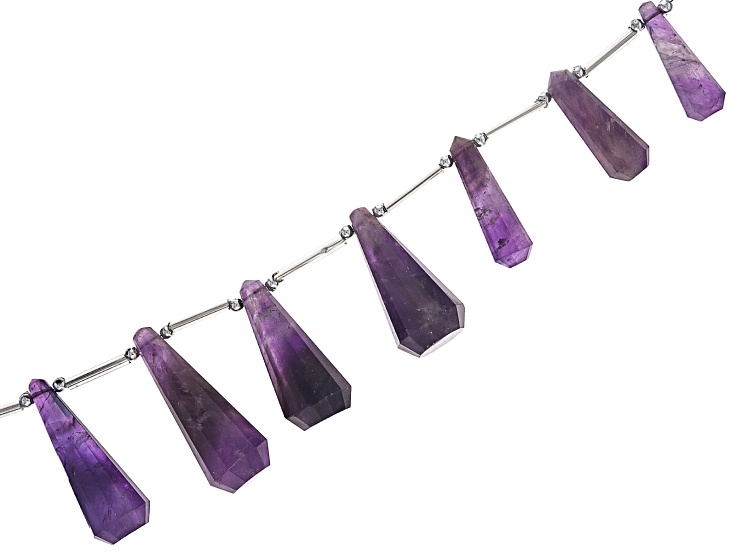 Amethyst Faceted 20x9-25x11 Drop Bead Strands Approximately 16" in Length