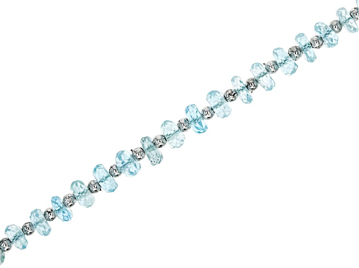 Sky Blue Topaz 6-7mm Faceted Rondelle Bead Strand Approximately 16" in Length