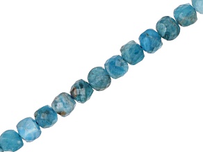 Neon Apatite 3.5-4mm Faceted Cube Bead Strand Approximately 14-15" in Length