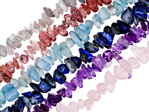 Multi-Stone Chip Bead Strand Approximately 30-32" in Length Set of 6