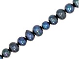 Black Cultured Freshwater Pearl 7-8mm Potato Bead Strand Approximately 14-15" in Length