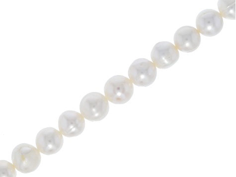 White Cultured Freshwater Pearl 9-10mm Potato Bead Strand Approximately 14-15" in Length