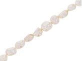 White Cultured Freshwater Pearl 8-9mm Baroque Bead Strand Approximately 14-15" in Length