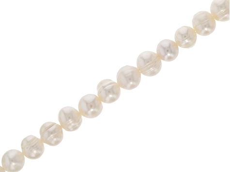 White Cultured Freshwater Pearl 7-8mm Potato Bead Strand Approximately 15-15.5" in Length
