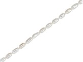 White Cultured Freshwater Pearls 2.5x4.5-3.5x6mm Rice Shaped Bead Strand