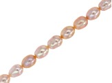 Pink Cultured Freshwater Pearl 5.5x6.5-8mm Rice Bead Strand Approximately 15.5-16" in Length