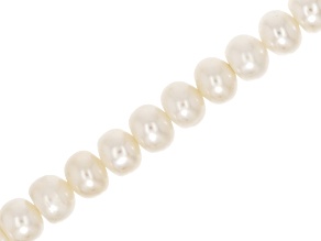 White Cultured Freshwater Pearl 8-9mm Rondelle Bead Strand Approximately 15-15.5" in Length