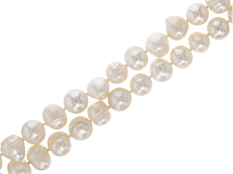 White Cultured Freshwater Pearl 9-11mm Potato Shaped Endless Bead Strand