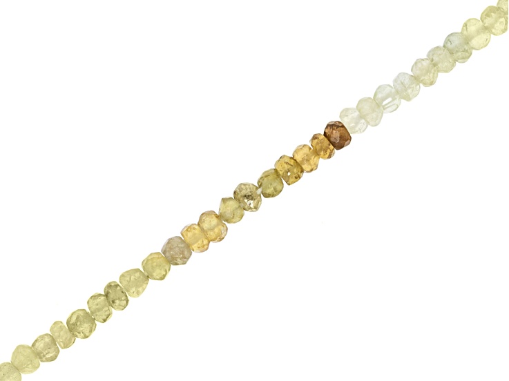 Grossularite Garnet 3-4mm Faceted Rondelle Bead Strand Approximately 15-15.5" in Length