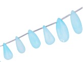 Sky Blue Opal 14x10-25x12mm Faceted Elongated Pear Bead Strand Approximately 8" in Length