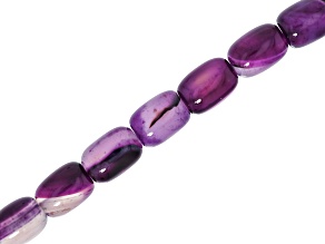 Purple Banded Agate 10x14mm Barrel Shape Bead Strand Approximately 13-14" in Length
