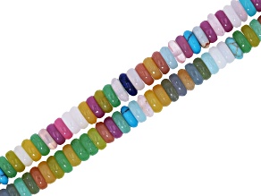 Mixed Bead 6x2mm Slim Rondelle Bead Strands Approximately 14-15" in Length Set of 2