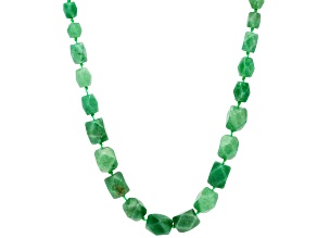 Green Aventurine 10x14mm-14x18mm Faceted Nugget Bead Strand Approximately 14-15" in Length