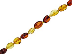Amber 4x7mm-10x5mm Nugget Bead Strand Approximately 15" in Length