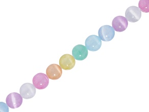 Rainbow Cats Eye Selenite 8mm Round Bead Strand Approximately 14-15" in Length