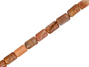 Sunset Moonstone 6x9mm Tube Shaped Bead Strand Approximately 14-15" in Length