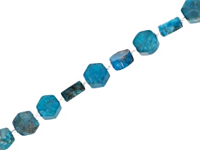 Neon Apatite 9-10mm Hexagon Bead Strand Approximately 14-15"  in Length