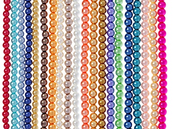 Picture of Multicolor Glass Pearl 6mm Round Bead Strand Set of 20