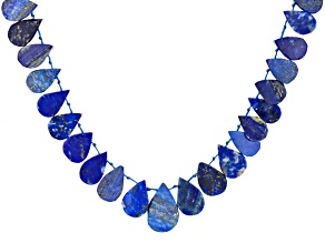 Lapis Lazuli Natural Cut Teardrop Bead Strand Approximately 17-18" in Length