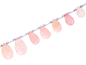Morganite Pear Shape Bead Strand Approximately 8" in Length