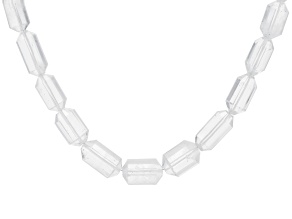 Clear Quartz Faceted Drum Shaped Bead Strand Approximately 16" in Length