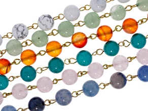 Multi-Stone Beaded Unfinished Chain Set of 6