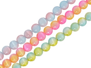 Multicolor Cats Eye 8mm Round Bead Strand Set of 3