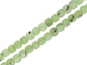Prehnite 6mm Square Bead Strand Set of 2