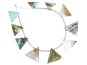 Peruvian Opal 27x20-29x26 Faceted Triangle Bead Strand Approximately 8" in Length