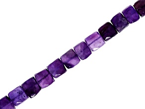 Amethyst 7-8mm Faceted Cube Bead Strand Approximately 16" in Length