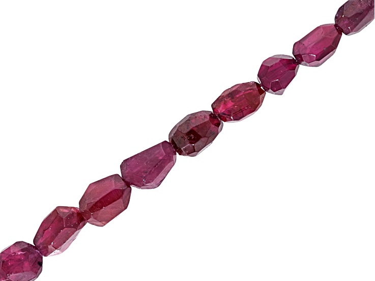 Garnet 12x9-16x12mm Faceted Tumble Bead Strand Approximately 16" in Length