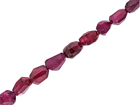Garnet 12x9-16x12mm Faceted Tumble Bead Strand Approximately 16" in Length