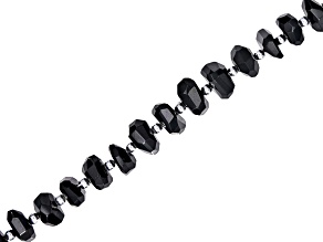 Black Spinel 12x8-18x12mm Faceted Nuggets Bead Strand Approximately 16" in Length