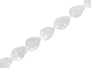 White Cultured Freshwater Pearl 13-18mmPear Shaped Bead Strand Approximately 14-15" in Length
