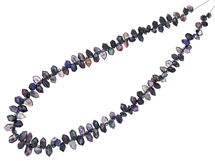 Black Ethiopian Faceted Hexagon 4x6-4x8mm Bead Strand
