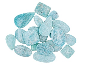 Amazonite Grooved Cabochon Assorted Size and Shape 1/4lb Mix