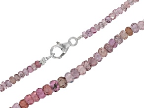 Masasi Bordeaux Garnet 3-4mm Faceted Round Bead Strand with Sterling Silver Clasp