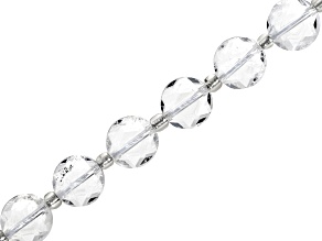 Crystal Quartz 10-12mm Faceted Coin Bead Strand Approximately 15-16" in Length