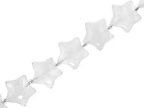 White Quartz 14-16mm Star Shaped Bead Strand Approximately 15-16" in Length
