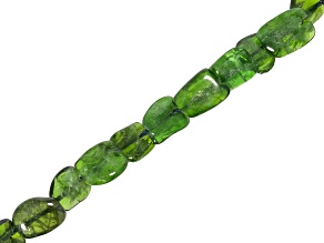 Chrome Diopside 7x9-8x10mm Flat Nugget Bead Strand Approximately 15-16" in Length