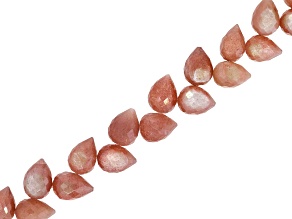 Chocolate Moonstone 7x10-7x11mm Faceted Teardrop Shaped Bead Strand Approximately 8" in Length