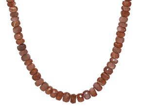 Chocolate Moonstone 6x4mm-9x6mm Faceted Rondelle Bead Strand Approximately 16" in Length
