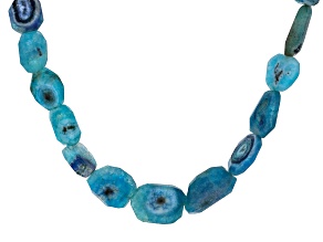 Blue Solar Quartz 10-18mm Tumble Bead Strand Approximately 16" in Length