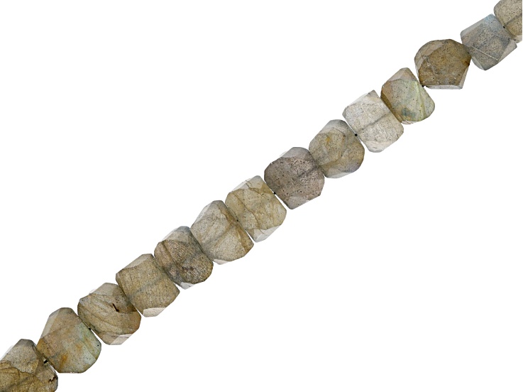 Labradorite 7-10mm Twisted Faceted Rondelle Bead Strand Approximately 16" in Length