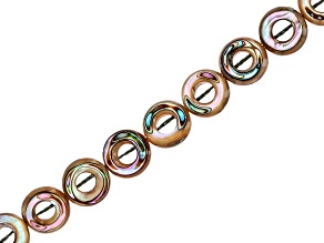 Abalone Shell 10mm donut shape bead strand, 15 inches