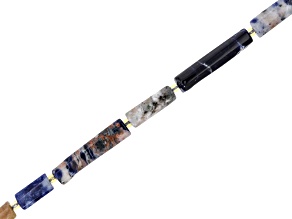 Orange Sodalite 6-7x16-26mm Tube Shaped Bead Strand Approximately 15-16" in Length