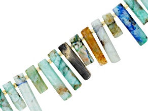 Quartzite 6-7x16-26mm Top Drilled Tube Shaped Bead Strand Approximately 15-16" in Length