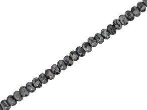 Larvikite 8mm Rondelle Large Hole Bead Strand Approximately 8" in Length