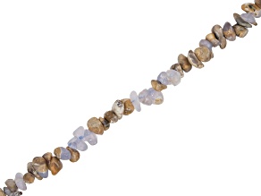 Blue Marbled Chalcedony 4x12-10x15mm Chip Bead Strand Approximately 15-16" in Length