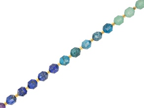 Gradated Multi-Stone 8mm Energy Prism Faceted Bead Strand Approximately 15-16" in Length